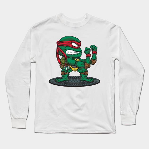 FIGHTING TURTLE RAPHAEL Long Sleeve T-Shirt by MatamorosGraphicDesign